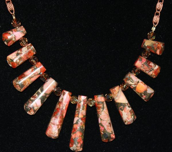 22" Necklace, Dakota Stones, 11-Piece Ladder with copper-plated chain