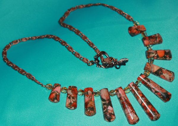 22" Necklace, Dakota Stones, 11-Piece Ladder with copper-plated chain - Image 2